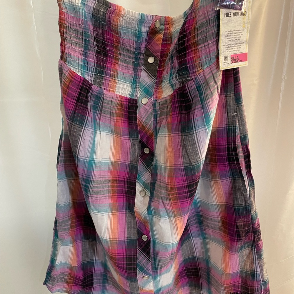 Billabong Multicolor Plaid Shirt strapless
